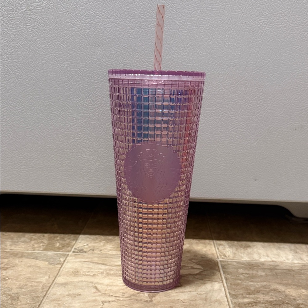 Starbucks pink/purple Textured Tumbler with Straw